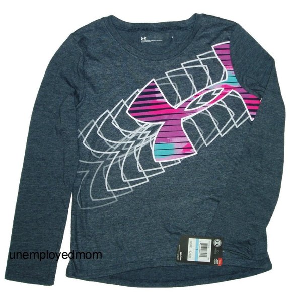 Nike Under Armour Tee Big Swoosh 3D Logo Top Shirt Lot Athletics Girls BTS - Picture 5 of 8